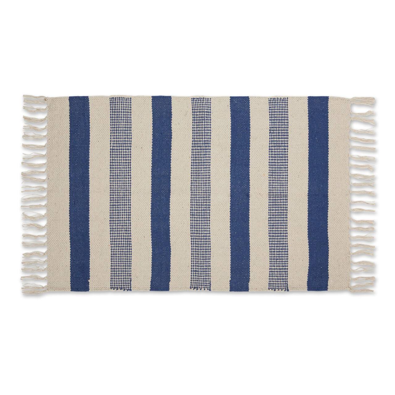 DII® French Blue Combo Stripe Hand-Loomed Rug, 2ft. x 3ft.